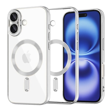 Maskica Techsuit "Luxury Crystal MagSafe" za iPhone 16 - srebrn
