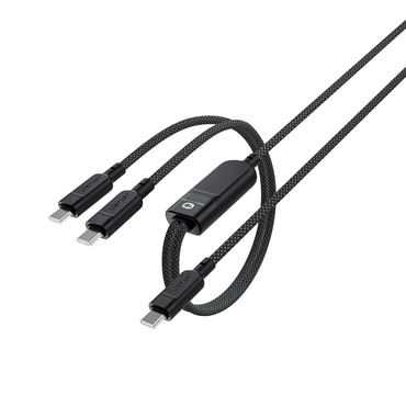 Polnilni i podatkovni 100W USB-C na 2x USB-C kabel Acefast "C5-11" - 480Mb/s - 1.2m - black