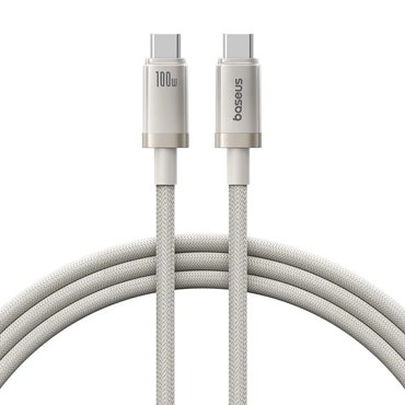 Punjač i podatkovni 100W USB-C na USB-C kabel Baseus "Titanium" - 480Mbps - 1m - galaxy titanium gold