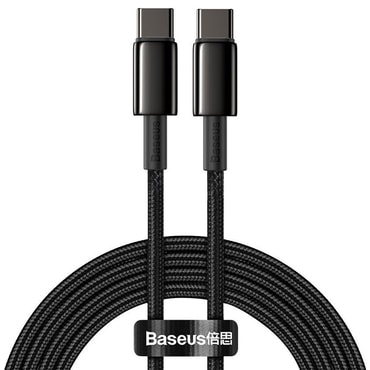 Punjač i podatkovni 100W USB-C na USB-C kabel Baseus "Tungsten Gold" - 2m - black