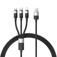 Punjač i podatkovni 100W USB-A na USB-C, Lightning, Micro-USB kabel Baseus "StarSpeed" - 480Mbps - 1.5m - cluster black