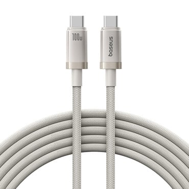 Punjač i podatkovni 100W USB-C na USB-C kabel Baseus "Titanium" - 480Mbps - 2m - galaxy titanium gold