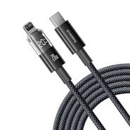 Punjač i podatkovni 20W USB-C na Lightning kabel Baseus "Data Cable Display 2" - 2m - cosmic black