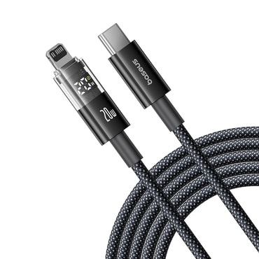 Punjač i podatkovni 20W USB-C na Lightning kabel Baseus "Data Cable Display 2" - 2m - cosmic black