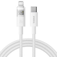 Punjač i podatkovni 20W USB-C na Lightning kabel Baseus "Data Cable Display 2" - 2m - moon white