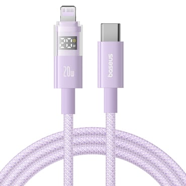 Punjač i podatkovni 20W USB-C na Lightning kabel Baseus "Data Cable Display 2" - 2m - nebula purple