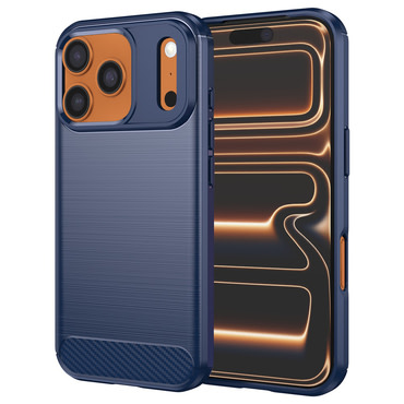 TPU gel maska "Brushed Carbon" za iPhone 17 Pro Max - plav