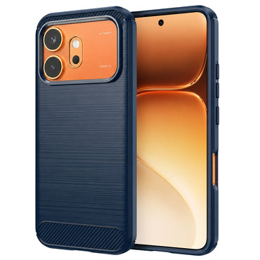 TPU gel maska "Brushed Carbon" za Honor 600 / 600 Pro - plav