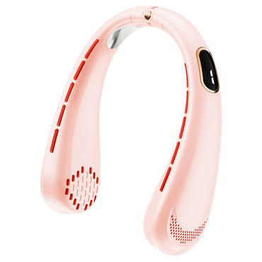 Prenosni ventilator Techsuit "H6" USB-C, punjivi, digitalni prikaz, 1200mAh - ružičasti