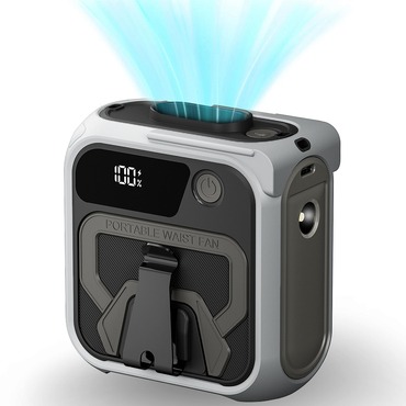 Prenosni ventilator Techsuit "Z13" s power bankom, 5 brzina, 10000mAh - siv