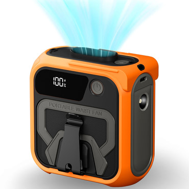 Prenosni ventilator Techsuit "Z13" s power bankom, 5 brzina, 10000mAh - narančast