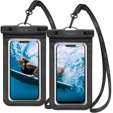 (2-pack) Vodootporni etui Spigen "A601" IPX8 za telefone 3.5 - 7" - black