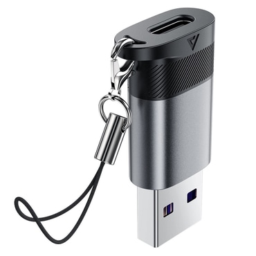 USB-A na USB-C OTG adapter Acefast "J8" 10Gbps, 27W - metal gray