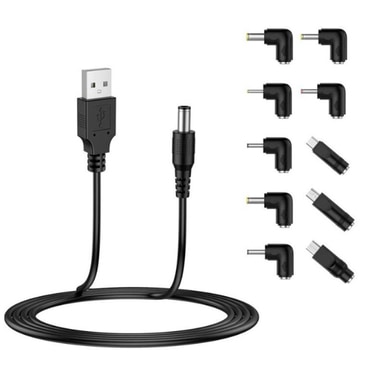 (11-pack) USB na 7x DC Barrel, Jack adapter, USB-C, Mini-USB, Micro-USB OTG adapter Techsuit "ChargeNest AC21" - black