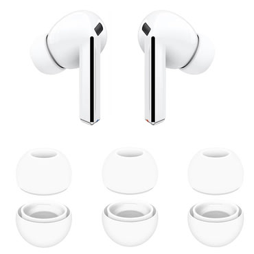 (3-pack) Silikonski čepići za uši Techsuit "AirVibe ET3" za Samsung Galaxy Buds 3 Pro - bijeli