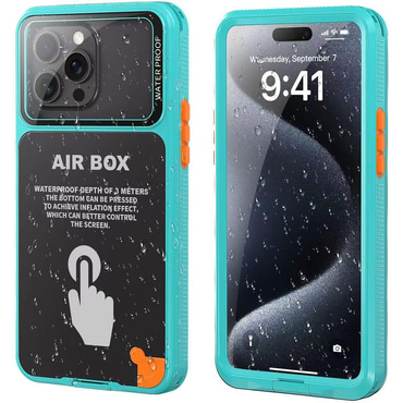 Vodootporna maskica ShellBox "AirBox" IP68 za iPhone 12 / 12 Pro / 13 / 13 Pro / 14 / 14 Pro / 15 / 15 Pro / 16 - blue