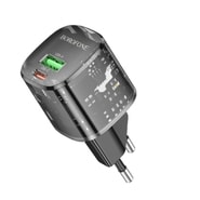 Stolni 20W punjač Borofone "Sunlight BN17" 2x USB-C Plus USB-A, PD20W, QC3.0 - crni
