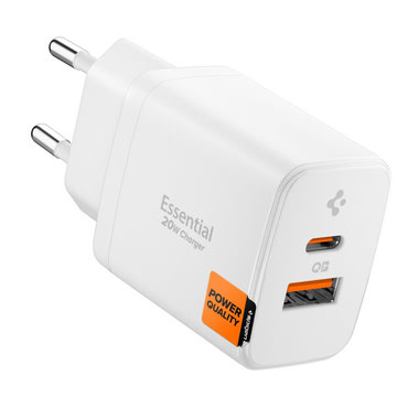 Zidni 20W punjač Spigen "EE202EU" USB-C i USB - white
