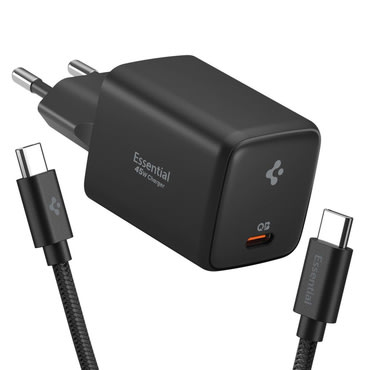 Zidni 45W punjač Spigen "EE451EU" USB-C s GaN tehnologijom - black