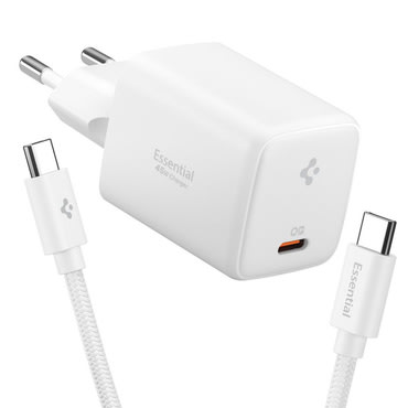 Zidni 45W punjač Spigen "Essential EE451EU" USB-C, GaN - white