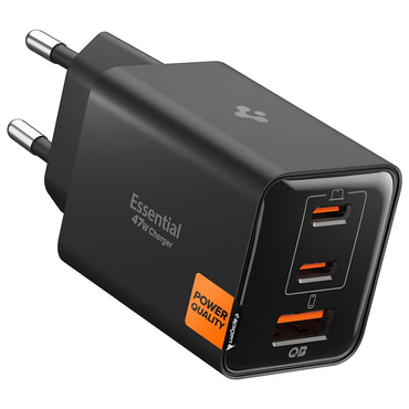 Zidni 47W punjač Spigen "EE473EU (ACH09465)" 2x USB-C, Quantum Boost - black