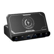 Bežična 160W punjač Blitzwolf "BW-S27" 2x USB-A, 4x USB-C, 15W - black