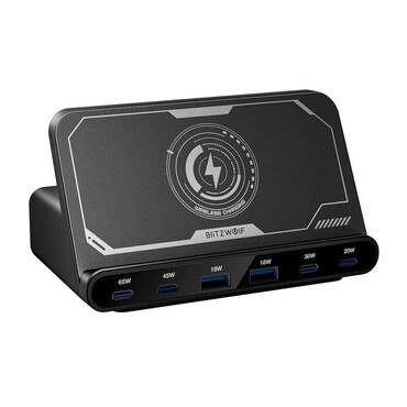 Bežična 160W punjač Blitzwolf "BW-S27" 2x USB-A, 4x USB-C, 15W - black