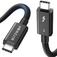 Punjač i podatkovni 240W USB-C na USB-C kabel BlitzWolf "BW-HDC8" - 80Gbps - 0.5m - black