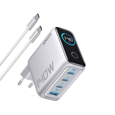 Zidni 140W punjač Anker "B2697G41" 3x USB-C s USB-C kabelom - gray