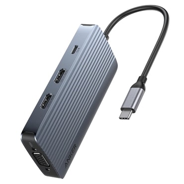 Hub stanica Anker "A83790A2" 2x USB-C, 3x USB-A, 2x HDMI, VGA, Triple Display, 4K pri 60Hz, PD100W, 5Gbps - gray