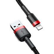 Punjač i podatkovni USB-A na Lightning kabel Baseus "Cafule CALKLF-C19" - 480Mbps - 1.5A - 2m - red black