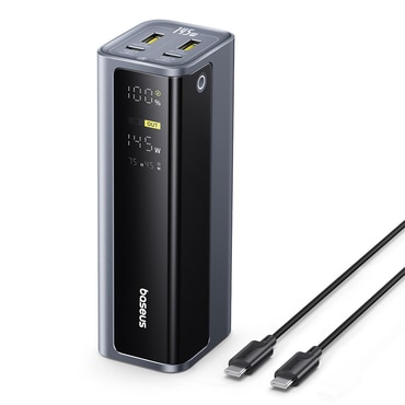 145W Power bank Baseus "EnerGeek GP12" 20800mAh s USB-C PD3.0 kabelom i prikazivačem - grey