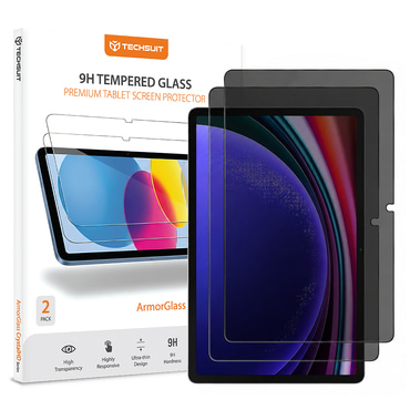 2-pack privacy zaštitnih stakala Techsuit ArmorGlass CrystalHD za Samsung Galaxy Tab S9 / Tab S9 FE / Tab S10 FE / Tab S10 Lite