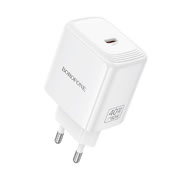 Zidni 40W punjač Borofone "Fuente BN33" USB-C, GaN tehnologija - bijel