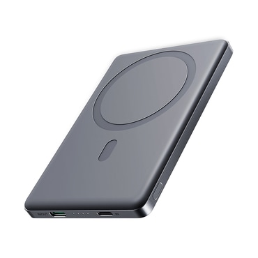 Power bank Joyroom JR-PBM08 20W 5000mAh MagSafe za bežično punjenje 15W + USB-C - USB-C kabel - sivi