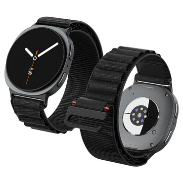 Najlonski remen Spigen "WBF1" za Samsung Galaxy Watch9 40mm / Watch9 44mm / Watch8 40 mm / Watch8 44 mm / Watch8 Classic 46 mm - black