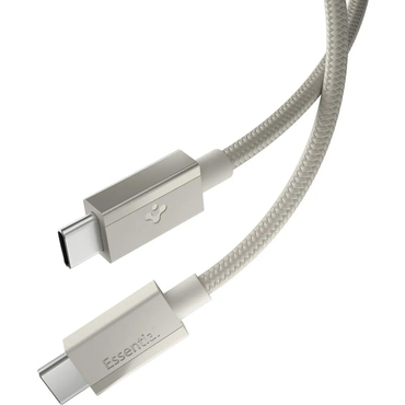 Polnilni i podatkovni 60W USB-C na USB-C kabel Spigen "EB6015CC" - 480Mbps - 1.5m - natural titanium