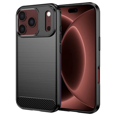 TPU gel maska "Brushed Carbon" za iPhone 17 Pro Max / 18 Pro Max - crn