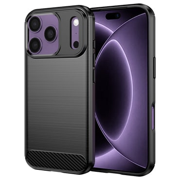 TPU gel maska "Brushed Carbon" za iPhone 17 Pro / 18 Pro - crn