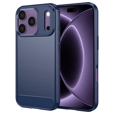 TPU gel maska "Brushed Carbon" za iPhone 17 Pro / 18 Pro - plav