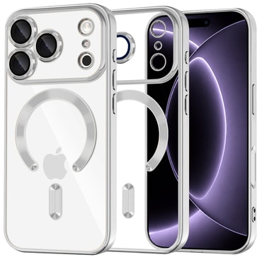 Maskica Techsuit "Luxury Crystal MagSafe" za iPhone 17 Pro / 18 Pro - silver