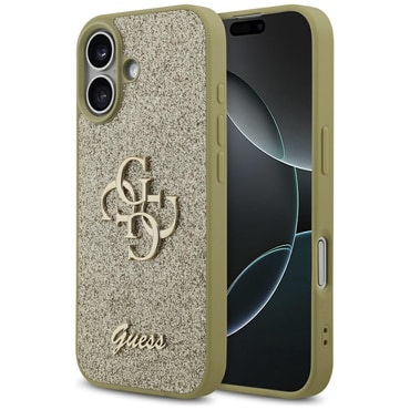 Premium maskica Guess "Fixed Glitter Big 4G" za iPhone 17 - gold
