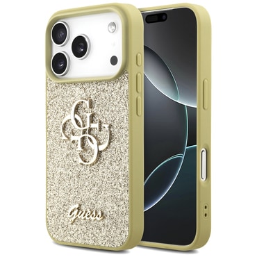 Premium maskica Guess "Fixed Glitter Big 4G" za iPhone 17 Pro Max - gold