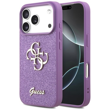 Premium maskica Guess "Fixed Glitter Big 4G" za iPhone 17 Pro - lilac