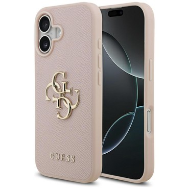 Maskica Guess "Hardcase 4G Grained Big i Classic Logo" za iPhone 17 - pink