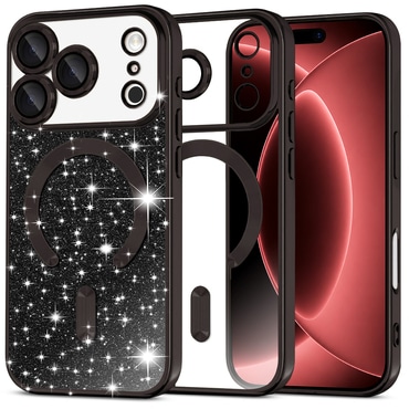 TPU gel maskica Techsuit "Luxury Glitter MagSafe" za iPhone 17 Pro Max / 18 Pro Max - black