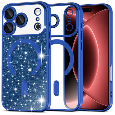 TPU gel maskica Techsuit "Luxury Glitter MagSafe" za iPhone 17 Pro Max / 18 Pro Max - deep blue