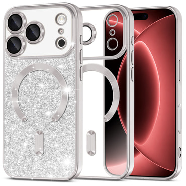 TPU gel maskica Techsuit "Luxury Glitter MagSafe" za iPhone 17 Pro Max / 18 Pro Max - silver