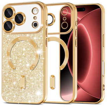 TPU gel maskica Techsuit "Luxury Glitter MagSafe" za iPhone 17 Pro Max / 18 Pro Max - gold