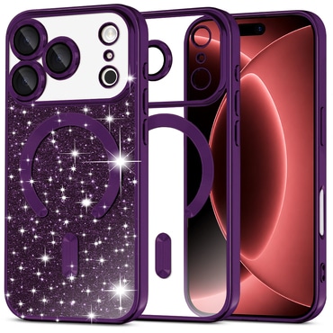 TPU gel maskica Techsuit "Luxury Glitter MagSafe" za iPhone 17 Pro Max / 18 Pro Max - deep purple